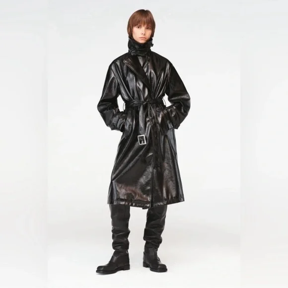 ZARA × STEVEN MEISEL レザー トレンチコート　ブラック Zara | Jackets & Coats | Zara X Steven Meisel Belted Trench